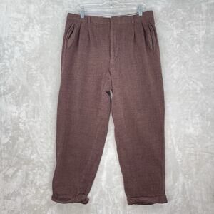 Zanella Platinum Duncan Burgandy Wool Dress Pants Men's 36 Italy Made Academia